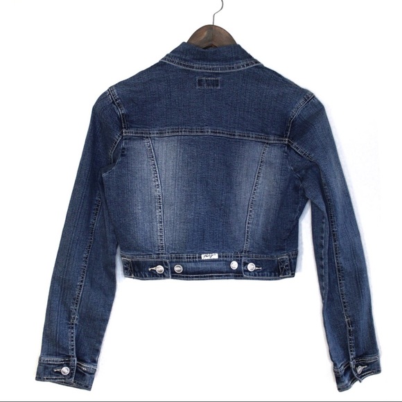 Paco Jeans NWT Distressed and Blingy Cropped Denim Jean Jacket Small - Picture 7 of 10